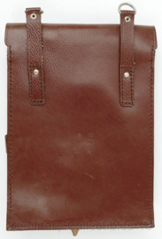 Kaartentas bruin - 25 x 20 cm. - ruw leer - origineel