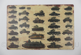 Nieuw gemaakte metalen plaat Light Tanks - 30 x 20 cm - nieuw