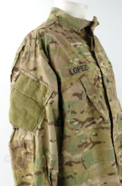 US Army Multicam BDU Coat Utility Army Combat Uniform - met emblemen Sergeant Lopez - maat Extra Large Regular - gedragen - origineel