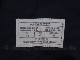 Donkerblauwe Italiaans politie uniform jas MET broek met bies Polizia di Stato - maat 44 of 46 - origineel