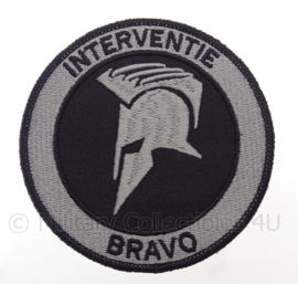 Nederlandse Politie "Interventie Bravo" embleem -  met klittenband - diameter 9 cm