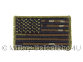 US Army American Flag met klittenband - black thread, forward, non regulation - multicamo background