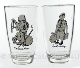 Koninklijke Landmacht glazen met opdruk - 2 stuks - set - origineel