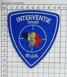 Belgische Politie Interventie Eenheid Belgie embleem met klittenband - 11 x 9,5 cm - origineel