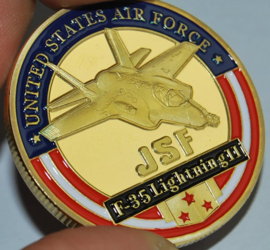 USAF JSF F-35 Lightning II Coin - 40 mm diameter
