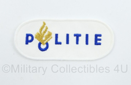 Politie mouw embleem wit - 9,5 x 4 cm - origineel