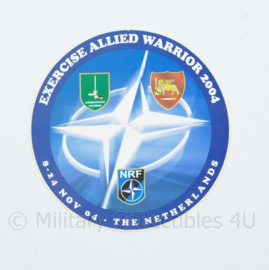 Duits Nederlandse Corps NRF exercise Allied Warrior 2004 sticker - diameter 10 cm - origineel