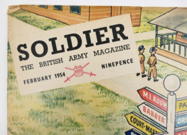 The British Army Magazine Soldier February 1954 -  Afkomstig uit de Nederlandse MVO bibliotheek - 30 x 22 cm - origineel