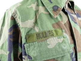 US Army BDU Woodland uniform jas Specialist met diverse emblemen - XS short - origineel