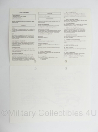 KL Nederlandse leger handout Uitrustingspakket voor Aanhangwagen Algemene Dienst 15kN 1994 - 21 x 15 cm - origineel
