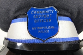 Britse politie heren platte pet - Community support officer -  zwart met blauw/zilveren band - maat 58 - origineel