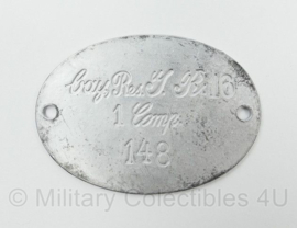 WO1 Duitse Erkennungsmarke naamplaatje van Adolf Hitler  - 5,5 x 7 cm - replica