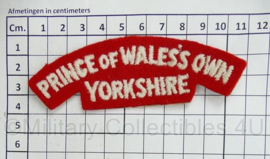 British Army shoulder title ENKEL Prince of Wales's own Yorkshire - 11 x 3,5 cm - origineel