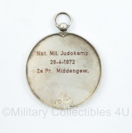 Defensie medaille Nationaal militair judokamp - 28-4-1972  2e prijs midden gewicht - 6,5 x 5 cm -origineel