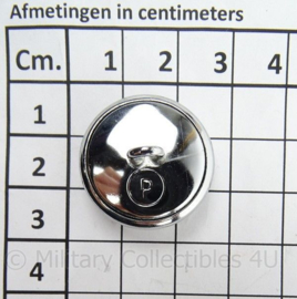 KMAR Marechaussee Luchthavenpolitie knoop - zilverkleurig - doorsnede 2,2 cm - prijs per stuk - origineel