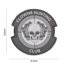 Clowns Hunting Club embleem PVC - grijs - 9,2 x 9,2 cm