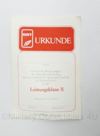 DDR NVA GST Urkunde set met insigne 2e klasse - origineel