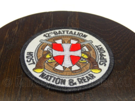 Wandbord Noorse 12th Battaljon Nation and Rear Support - diameter 16 cm - Origineel