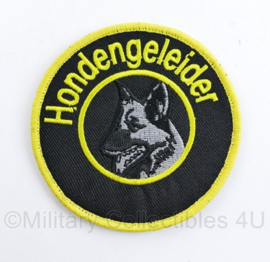 Hondengeleider embleem Geel / zwart - met klittenband -  diameter 8 cm - nieuw