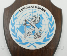 Wandbord Dutchbat Griffin Verenigde Naties - 14½ x 1½ x 19 cm - origineel