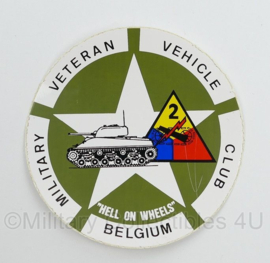 Military Veteran Vehicle Club Belgium sticker set - diameter 10 cm - origineel