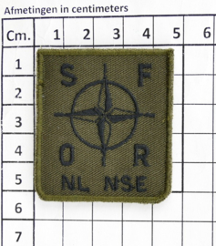 KL Nederlandse leger NL NSE Nederlands National Support Element borstembleem - met klittenband - 5 x 5 cm - origineel