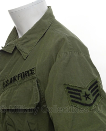 USAF Air Force Jungle Fatique jas Ripstop Poplin Staff Sergeant - 2nd pattern jacket - vietnam oorlog - maat Medium-Short 1969 - origineel