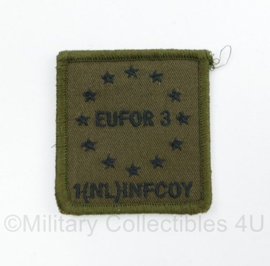 KL Nederlandse leger Defensie EUFOR 3 1 NL INFCOY borstembleem - met klittenband - 5 x 5 cm - origineel