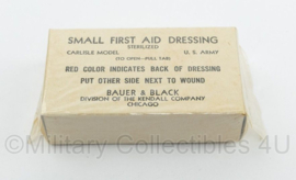 US Small First aid dressing - Carlisle model - Small - Bauer & Black - origineel WO2 US Army