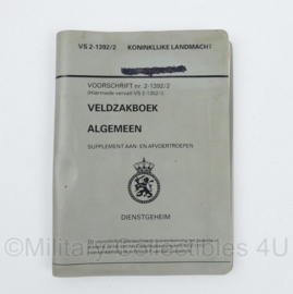 KL Nederlandse leger Veldzakboek Algemeen Regiment Aan- en Afvoertroepen - 13 x 1 x 17,5 cm - origineel