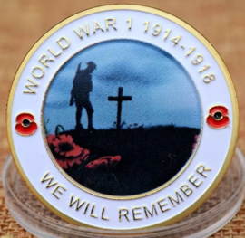 World War 1 1914-1918 We will Remember Coin - 40 mm diameter