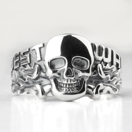 WestWall met doodskop ring - echt zilver - maat 8, 9