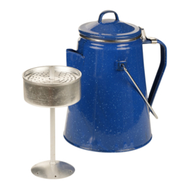 Emaille koffie percolator - blauw