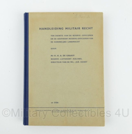 KL Nederlandse leger handleiding Militair Recht 1951 - 17,5 x 1,5 x 24,5 cm - origineel