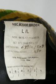 KL Nederlandse leger NBC M2000 broek Woodland camo - maat Large Long - gedragen - origineel