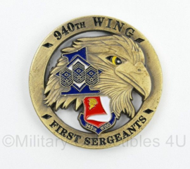 USAF US Air Force 940th Wing First Sergeants coin - diameter 4 cm - origineel