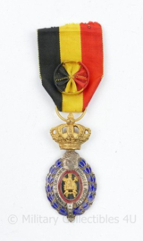 Gouden Belgische Arbeidersmedaille insigne medaille Du decoration du Travail dehabilete Moralite - 10,5 x 3,5 cm - origineel