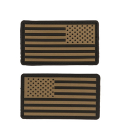 Uniform landsvlag USA 3d PVC DESERT CAMO met klittenband - 2 stuks - 8,8 x 5 cm.