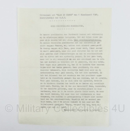 WO2 Nederlands verzetsdocument Uittreksel uit Maas en Merve 1 Bloeimaand 1940 NSB - 28 x 21 cm - origineel