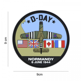 D-Day Horsa embleem 3D PVC - met klittenband - 9 cm diameter