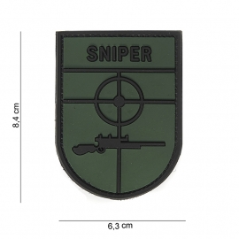 Embleem 3D PVC Sniper uniform arm embleem - met klittenband - 6,4 x 6,3 cm.