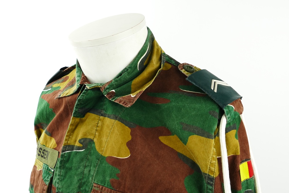 ABL Belgische leger camo uniform jasje met koord - maat 46L - gedragen - origineel