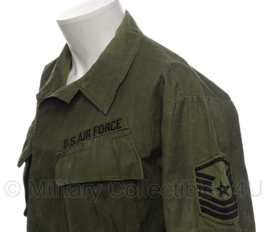 USAF Air Force Jungle Fatique jas Ripstop Poplin Senior Master Sergeant - 2nd pattern jacket - vietnam oorlog - maat Medium-Regular 1969 - origineel