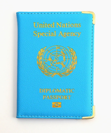 VN UN United Nations Special Agency Diplomatic Passport paspoort hoesje - BLAUW - 14 x 10 cm