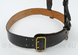 Donkerbruine leren koppel met schouderriem Sam Brown model Waist Belt  - meerdere maten - origineel