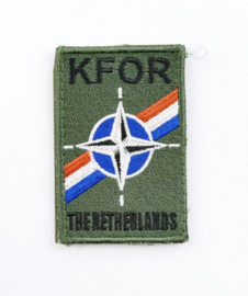 Defensie KFOR De Kosovo Force embleem The Netherlands - met klittenband - 8  x 5 cm - origineel
