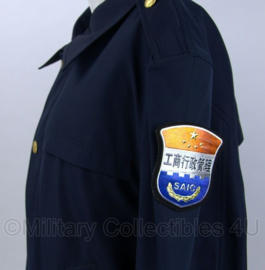 Chinese Politie parka met insignes en voering - zeldzaam - donkerblauw - maat L - ongedragen - origineel