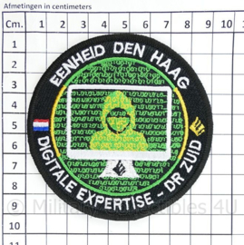 Eenheid Den Haag Digitale Expertise DR Zuid embleem  - met klittenband  - 9 cm. diameter