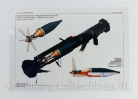 Defensie informatie sheet oefenantitankbrisantgranaatpatroon lichtspoor met lanceerinrichting NR 150 van 84 mm - 29,5 x 21 cm - origineel