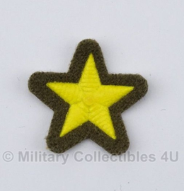 Russische rang ster groen/geel - stof - 24mm diameter - origineel